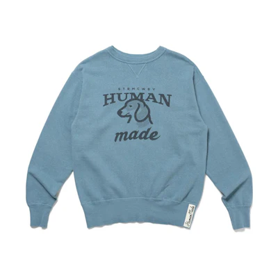 HUMAN MADE FW23 Logo Dog Graphic Crewneck Sweatshirt Unisex Pullover. HM26CS020