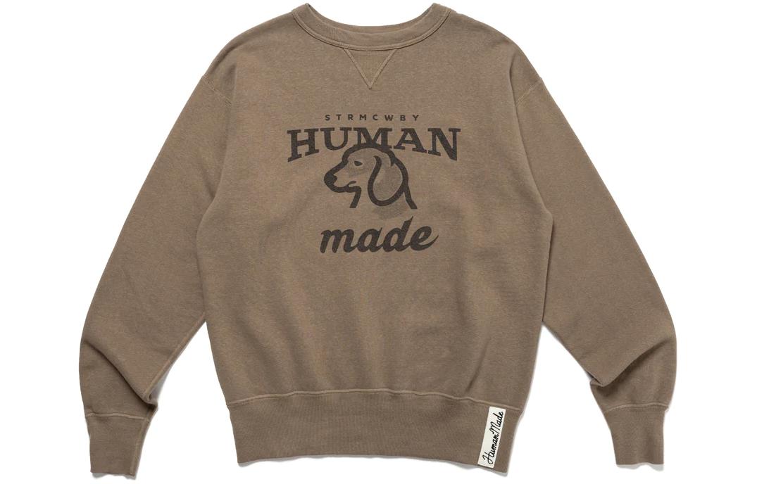 Shop HUMAN MADE FW23 標誌狗圖案圓領衛衣 男女皆宜款。 HM26CS020
