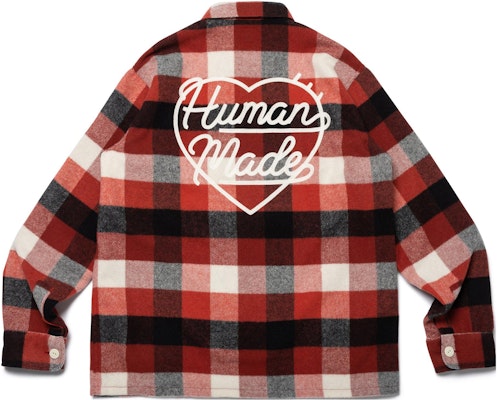 HUMAN MADE FW23 ロゴ プリント チェック 長袖シャツ ユニセックス - レッド HM26SH011 Order HUMAN MADE FW23 ロゴ プリント チェック 長袖シャツ ユニセックス - レッド HM26SH011