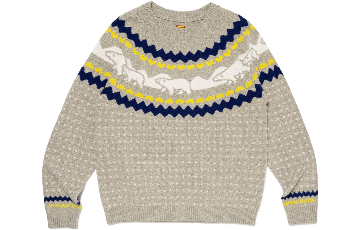 Order HUMAN MADE FW23 Sweater Rajutan Nordic Unisex Koleksi Musim Gugur/Musim Dingin. HM26CS036