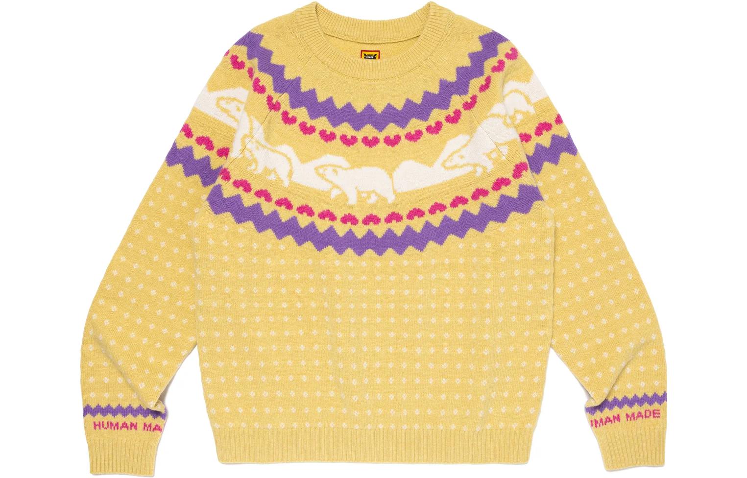 Details for HUMAN MADE FW23 Sweater Rajutan Nordic Unisex Koleksi Musim Gugur/Musim Dingin. HM26CS036