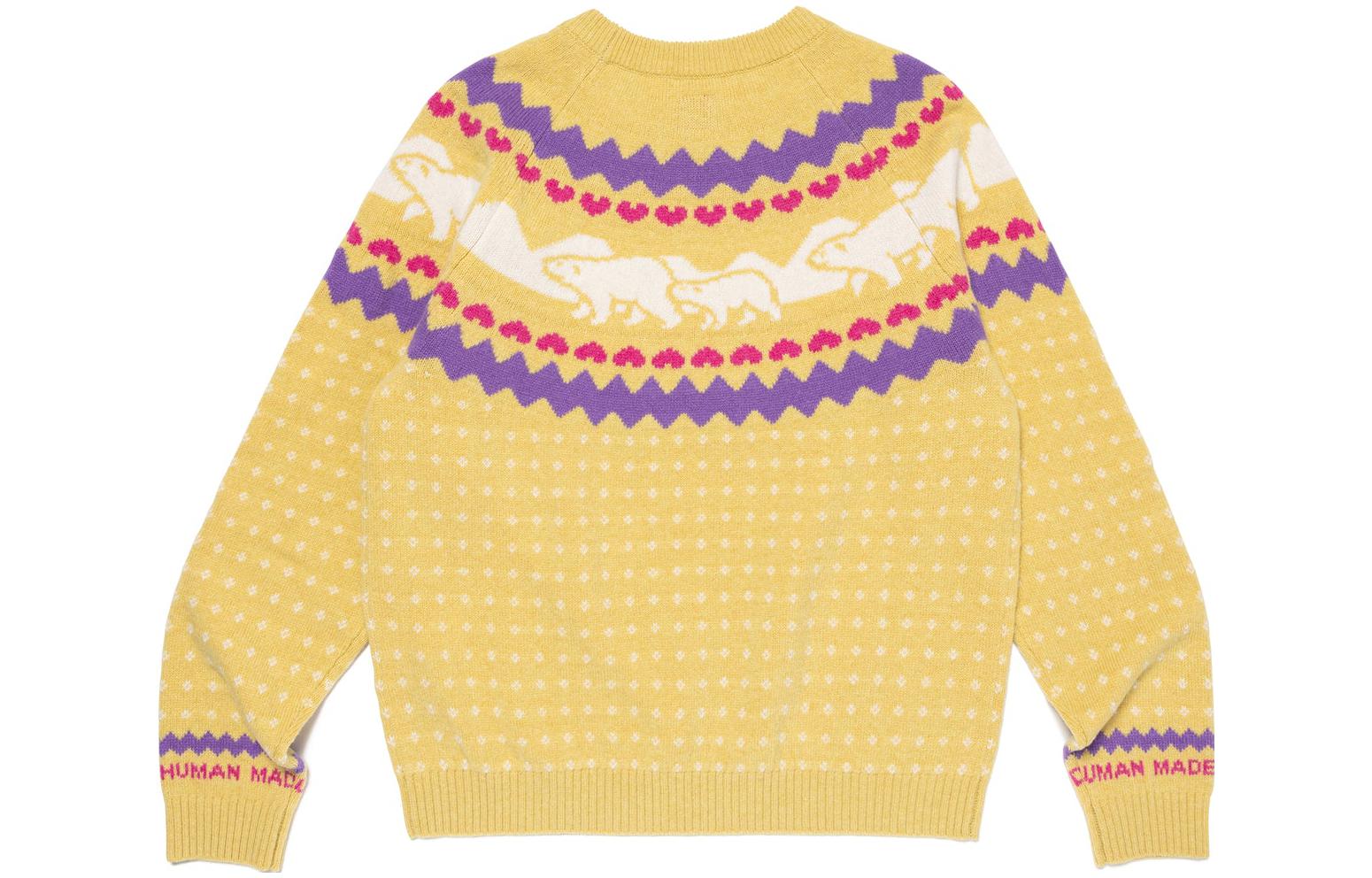 Sizing HUMAN MADE FW23 Sweater Rajutan Nordic Unisex Koleksi Musim Gugur/Musim Dingin. HM26CS036