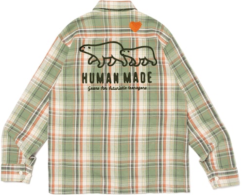 HUMAN MADE FW23 Plaid Polar Bear Graphic Collared Long Sleeve Shirt Unisex HM26SH010 Lookbook HUMAN MADE FW23 Plaid Polar Bear Graphic Collared Long Sleeve Shirt Unisex HM26SH010