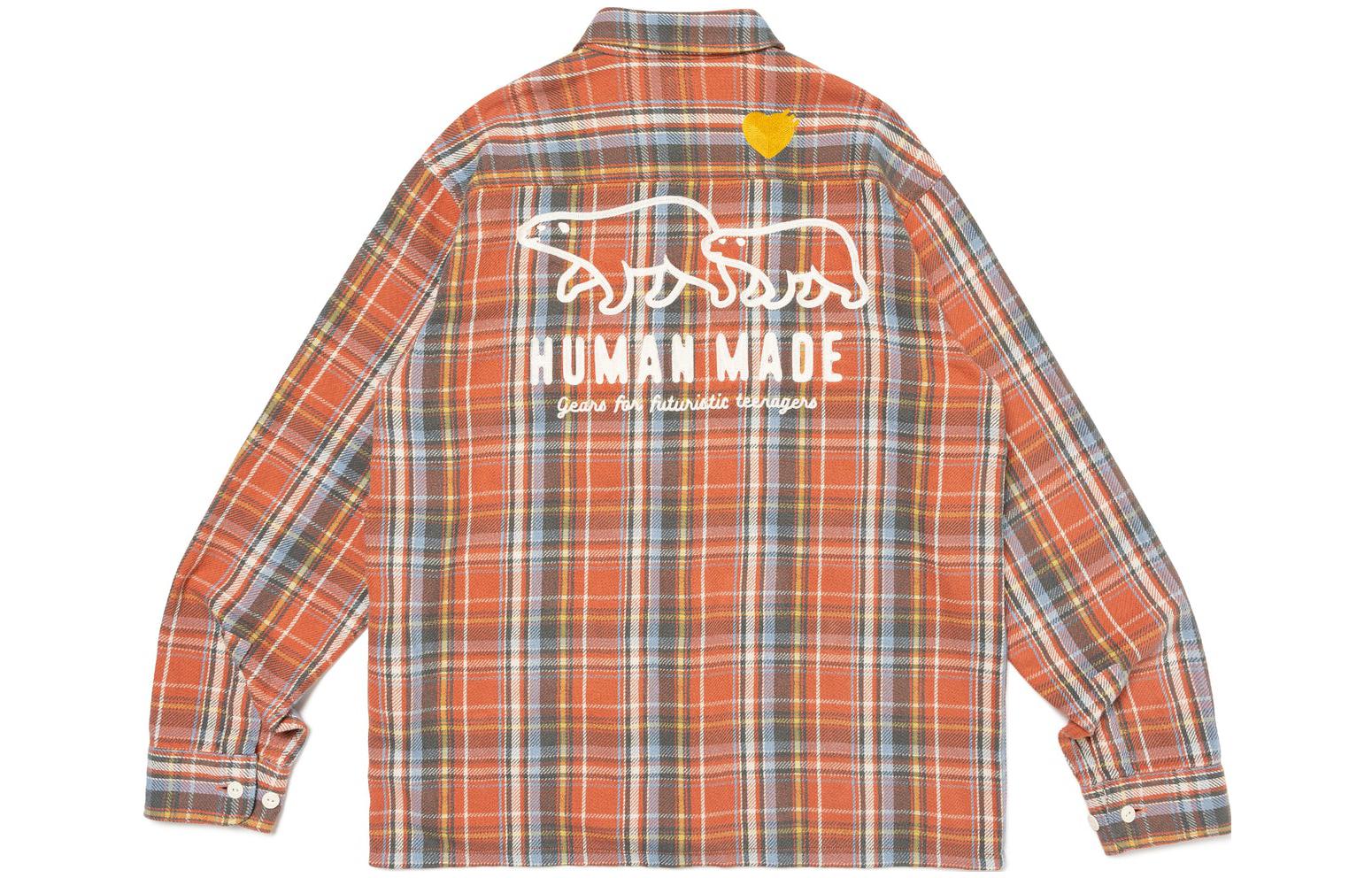 Purchase HUMAN MADE FW23 Plaid Polar Bear Graphic Collared Long Sleeve Shirt Unisex HM26SH010