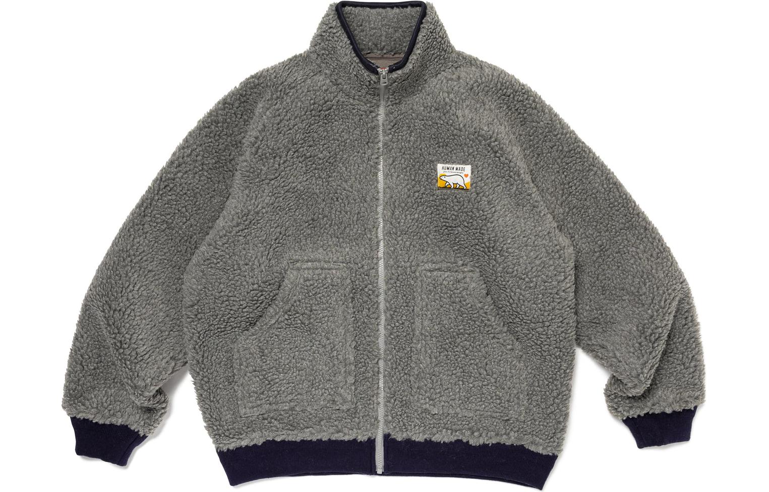 Lookbook HUMAN MADE FW23 Jaket Fleece Logo Beruang Kutub Bordir Unisex. HM26JK035