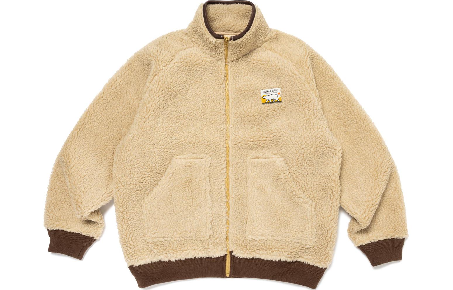 Purchase HUMAN MADE FW23 Jaket Fleece Logo Beruang Kutub Bordir Unisex. HM26JK035