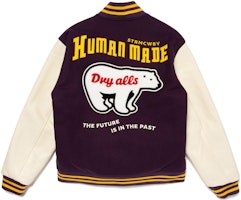 HUMAN MADE FW23 北极熊刺绣标志男女棒球夹克. HM26JK016 Purchase HUMAN MADE FW23 北极熊刺绣标志男女棒球夹克. HM26JK016