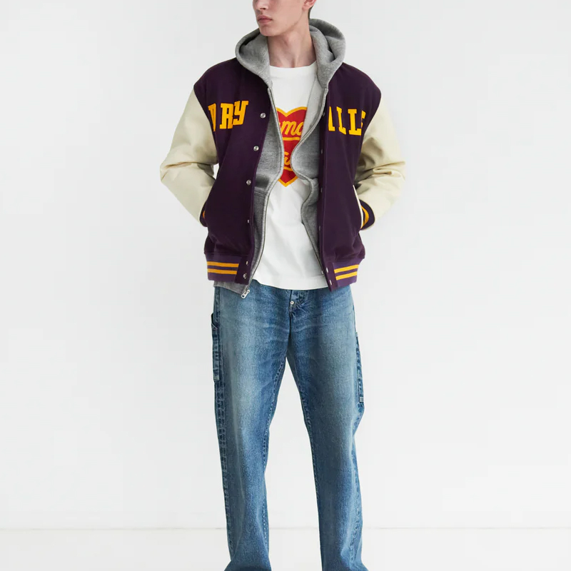 Cheap HUMAN MADE FW23 北极熊刺绣标志男女棒球夹克. HM26JK016