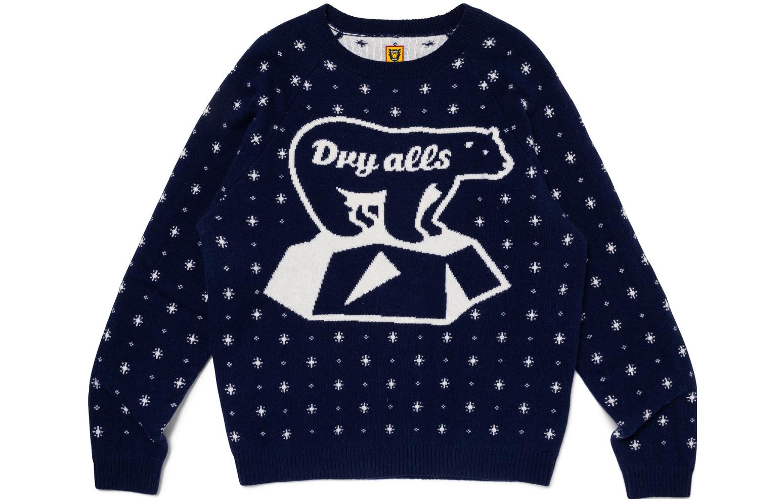 Shop HUMAN MADE FW23 Sweater Rajut Polar Bear Unisex HM26CS037