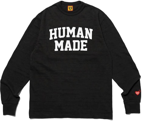 Camiseta Unisex de Manga Larga HUMAN MADE FW23 Logo Retro Universitario. HM26CS010 Order Camiseta Unisex de Manga Larga HUMAN MADE FW23 Logo Retro Universitario. HM26CS010