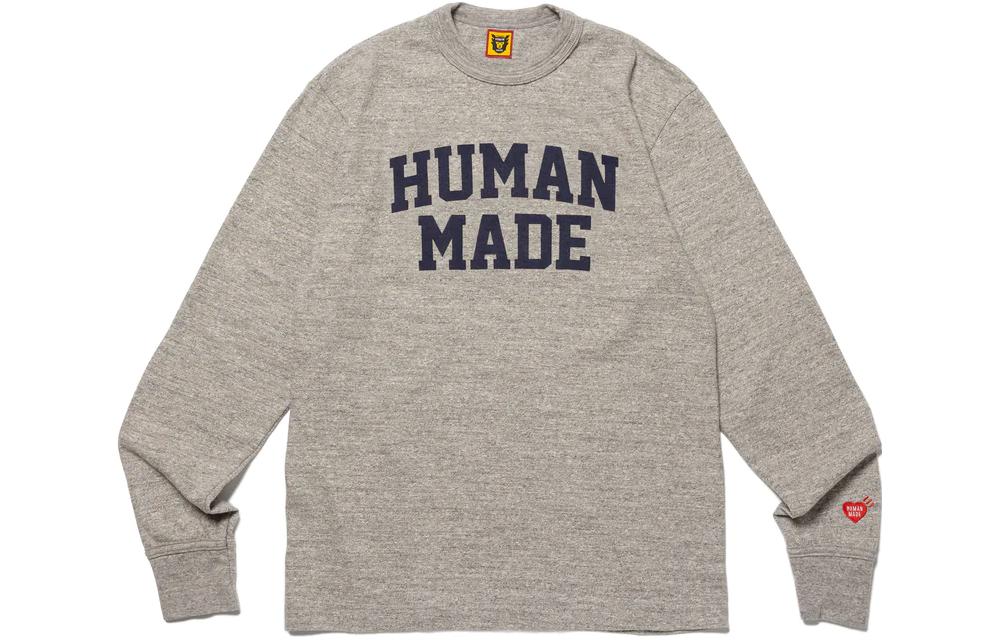 Details for Camiseta Unisex de Manga Larga HUMAN MADE FW23 Logo Retro Universitario. HM26CS010