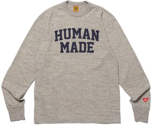 Camiseta Unisex de Manga Larga HUMAN MADE FW23 Logo Retro Universitario. HM26CS010 Details for Camiseta Unisex de Manga Larga HUMAN MADE FW23 Logo Retro Universitario. HM26CS010