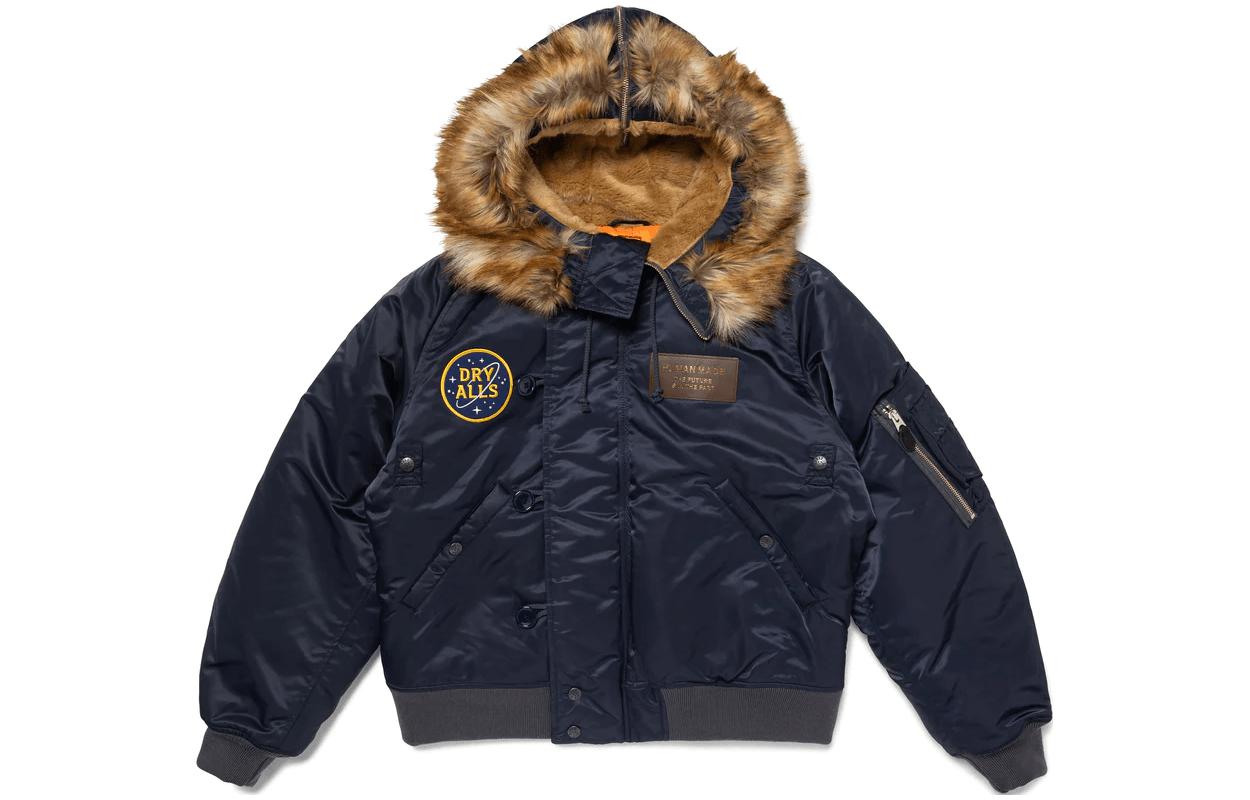 Details for HUMAN MADE FW23 虎头补丁金标连帽飞行夹克 男女同款. HM26JK027