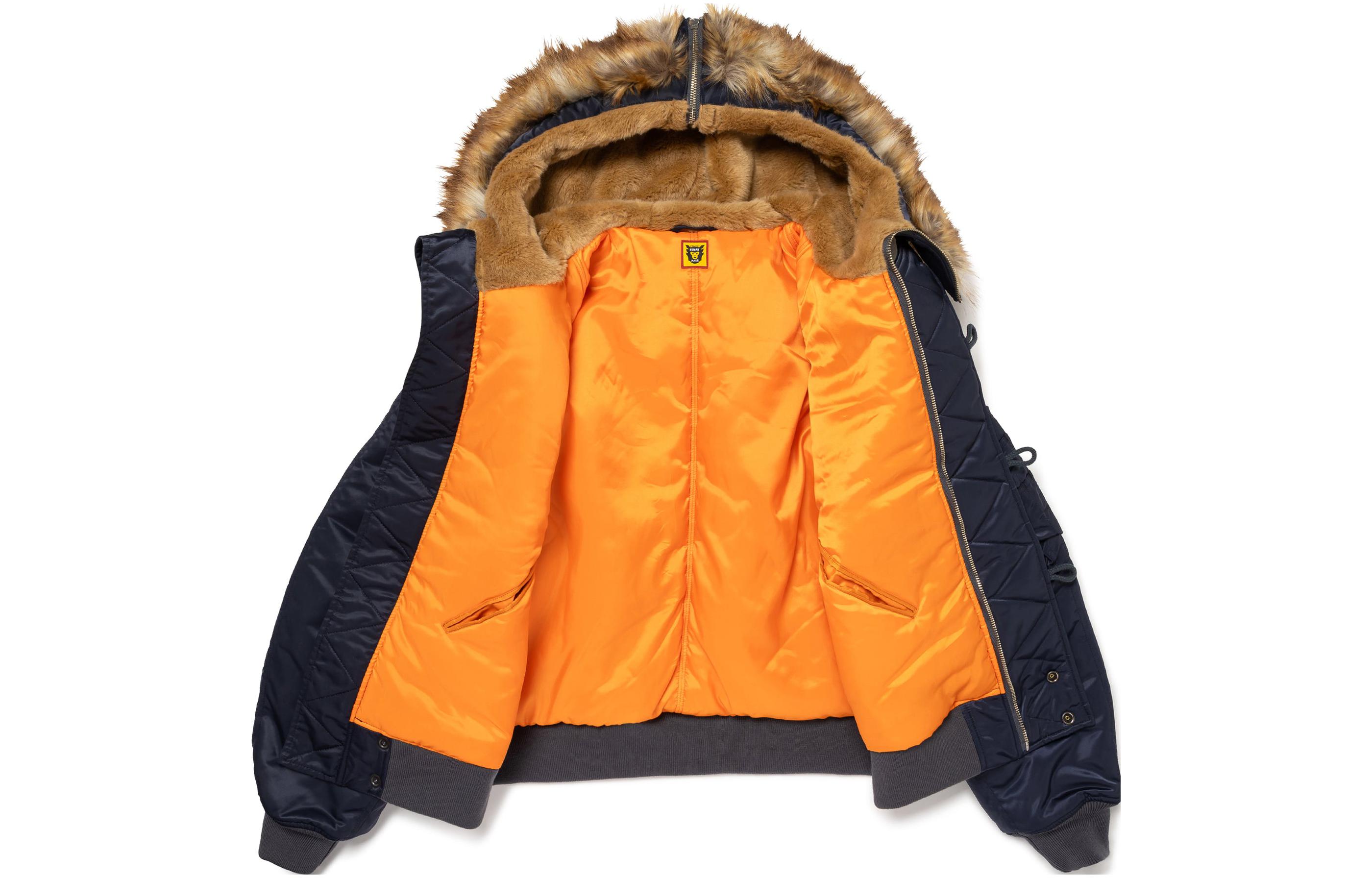 Sizing HUMAN MADE FW23 虎头补丁金标连帽飞行夹克 男女同款. HM26JK027