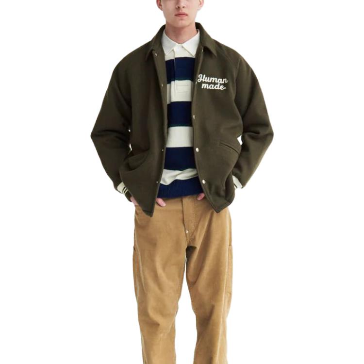 Purchase HUMAN MADE FW23 徽章刺繡設計男女同款棒球夾克 HM26JK015