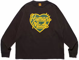 Shop HUMAN MADE FW23 男女款棉質印花長袖T恤工裝系列 HM26CS007
