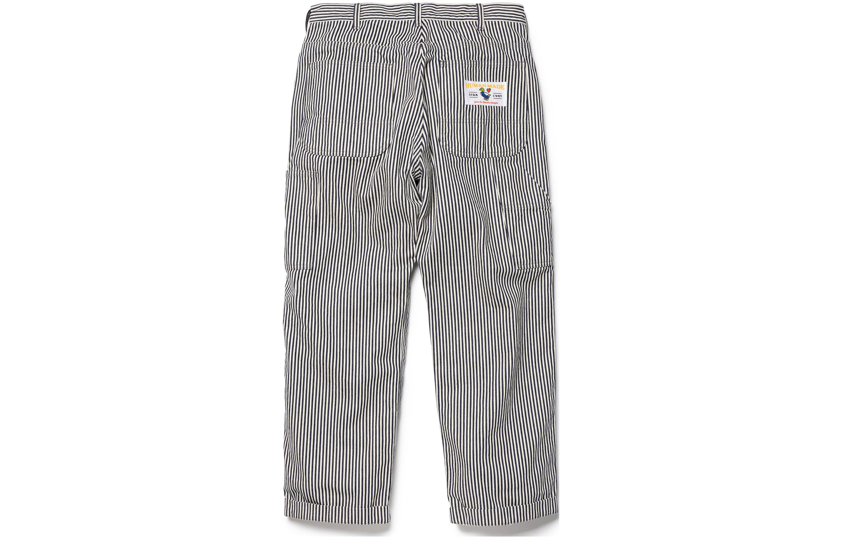 Lookbook HUMAN MADE FW23 Unisex Indigo Striped Straight-Leg Casual Pants. HM26PT009