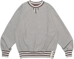 Purchase HUMAN MADE FW23 男女同款徽標刺繡條紋下擺圓領衛衣 HM26CS027
