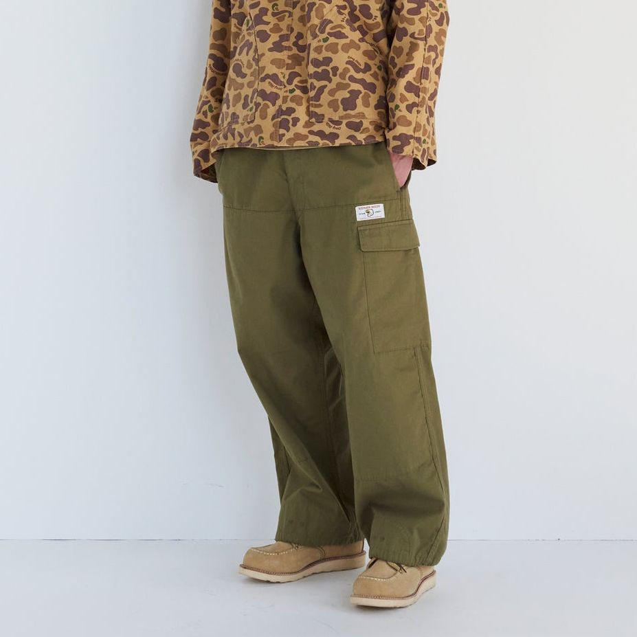 Details for 휴먼메이드 FW23 유니섹스 로고 스트링 카고팬츠 릴랙스핏. HM26PT014