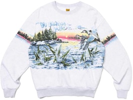 HUMAN MADE FW23 Watercolor Graphic Cotton Crewneck Sweatshirt Unisex - Grey HM26CS025 HUMAN MADE FW23 Watercolor Graphic Cotton Crewneck Sweatshirt Unisex - Grey HM26CS025