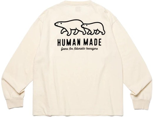 Camiseta Manga Larga Unisex HUMAN MADE FW23 de Lana Mezclada con Logo de Oso Polar. HM26CS012 Purchase Camiseta Manga Larga Unisex HUMAN MADE FW23 de Lana Mezclada con Logo de Oso Polar. HM26CS012