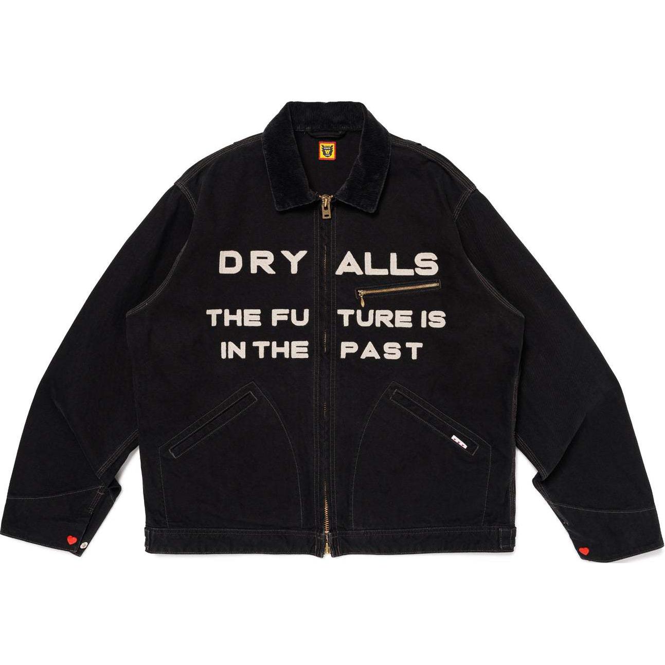 Human Made FW24 Black Jacket with Heart Cuff Design Unisex Zip-Up HM28JK041