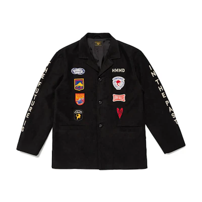 Human Made FW24 Black Unisex Jacket with Unique Patch Logo and Three-Button Closure HM28JK022