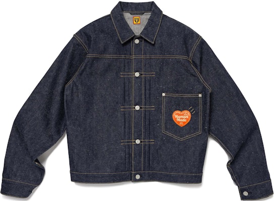 휴먼메이드 FW24 데님자켓 하트로고패치 유니섹스 캐주얼 인디고블루. HM28JK005 Order 휴먼메이드 FW24 데님자켓 하트로고패치 유니섹스 캐주얼 인디고블루. HM28JK005
