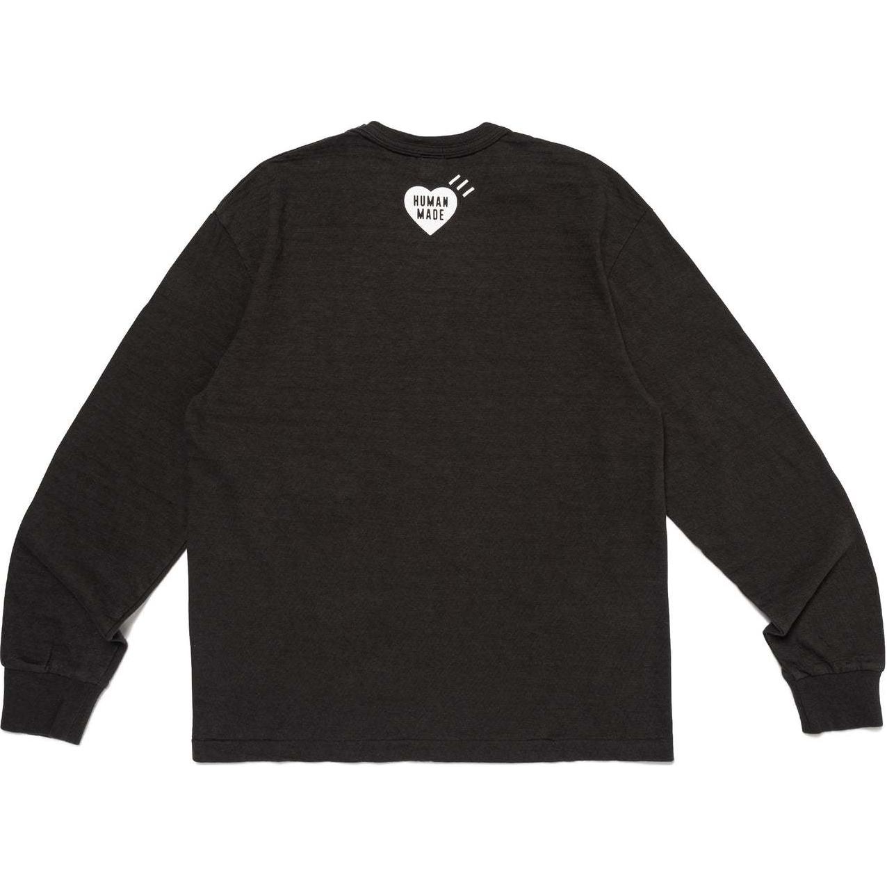 Lookbook Camiseta Unisex Human Made FW24 Manga Larga Oversized con Logo de Corazón. HM28CS035