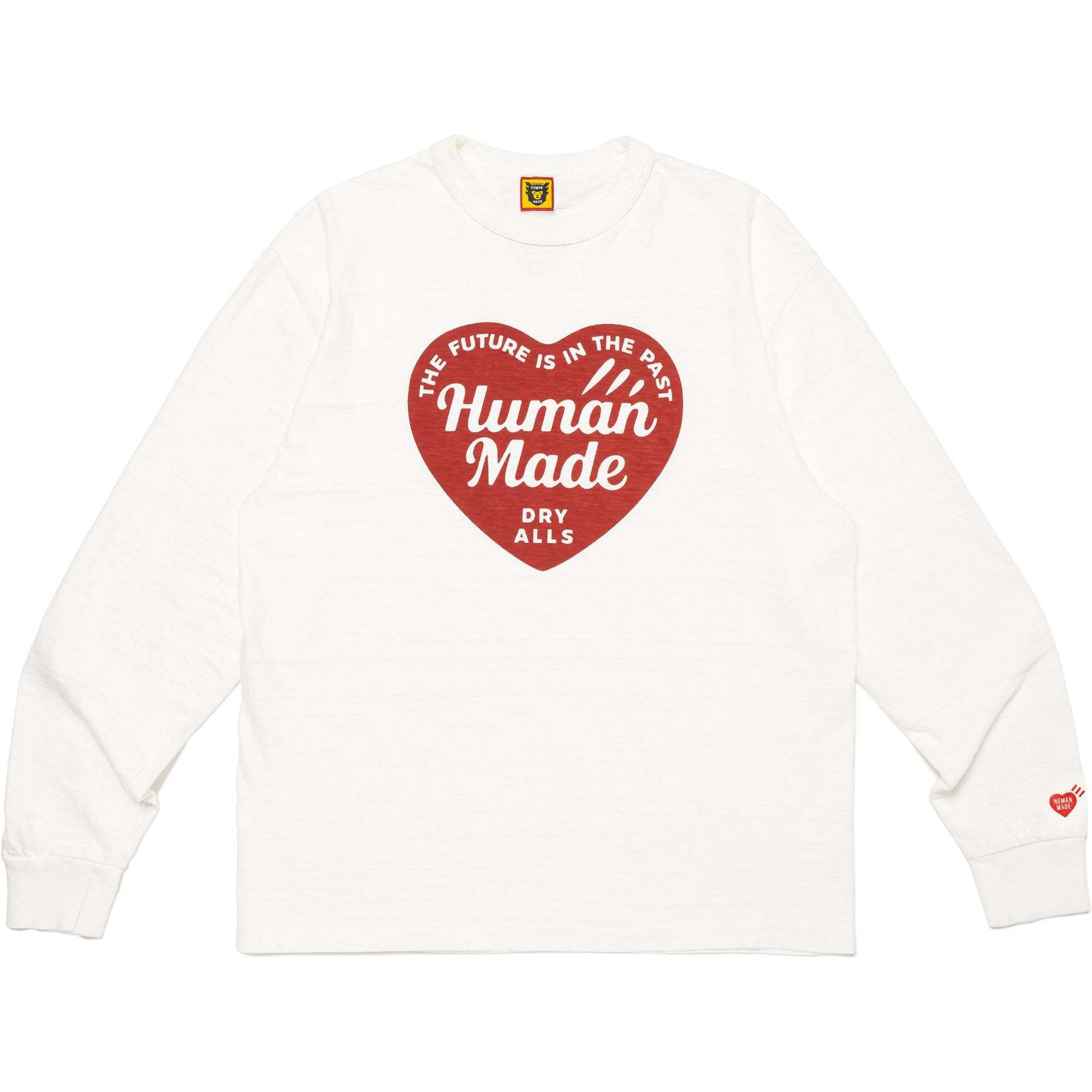 Details for Camiseta Unisex Human Made FW24 Manga Larga Oversized con Logo de Corazón. HM28CS035