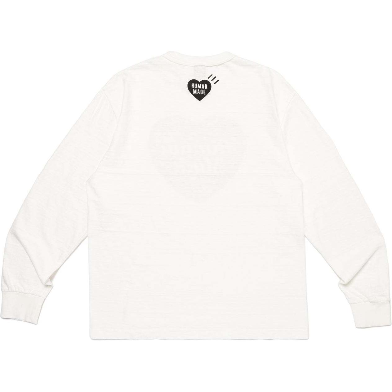 Sizing Camiseta Unisex Human Made FW24 Manga Larga Oversized con Logo de Corazón. HM28CS035