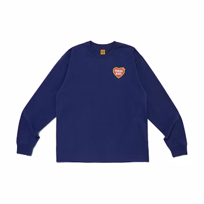 HUMAN MADE FW24 Logo Print Ribbed Crewneck Long Sleeve Tee Unisex HM28CS038