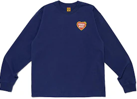 Shop HUMAN MADE FW24 標誌印花羅紋長袖圓領T恤 男女通用 HM28CS038