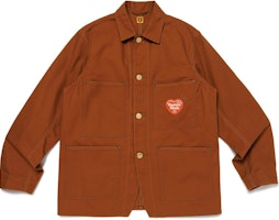 HUMAN MADE FW24 Unisex Brown Heart Logo Pocket Button-Up Jacket. HM28JK011 HUMAN MADE FW24 Unisex Brown Heart Logo Pocket Button-Up Jacket. HM28JK011