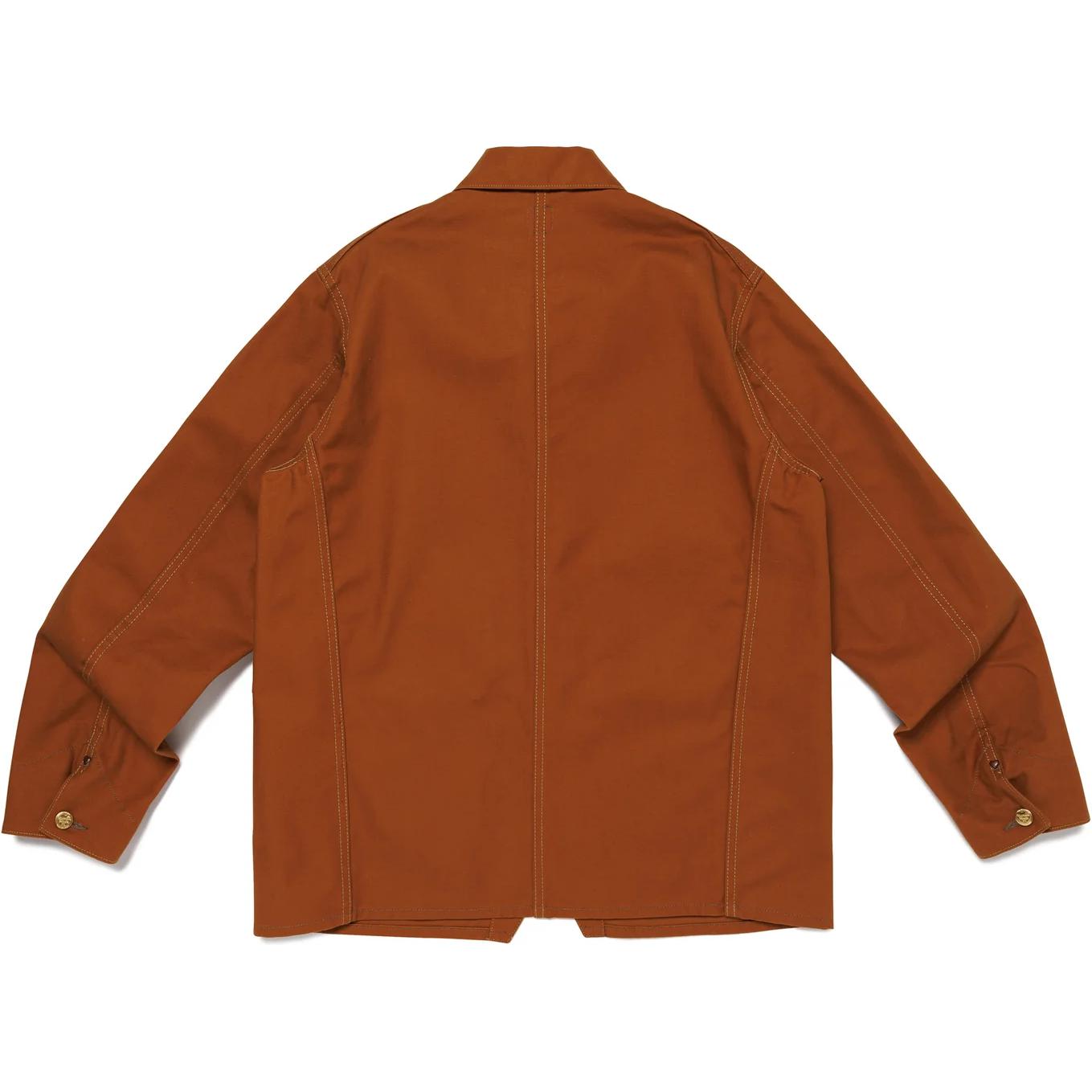 Lookbook HUMAN MADE FW24 Unisex Brown Heart Logo Pocket Button-Up Jacket. HM28JK011