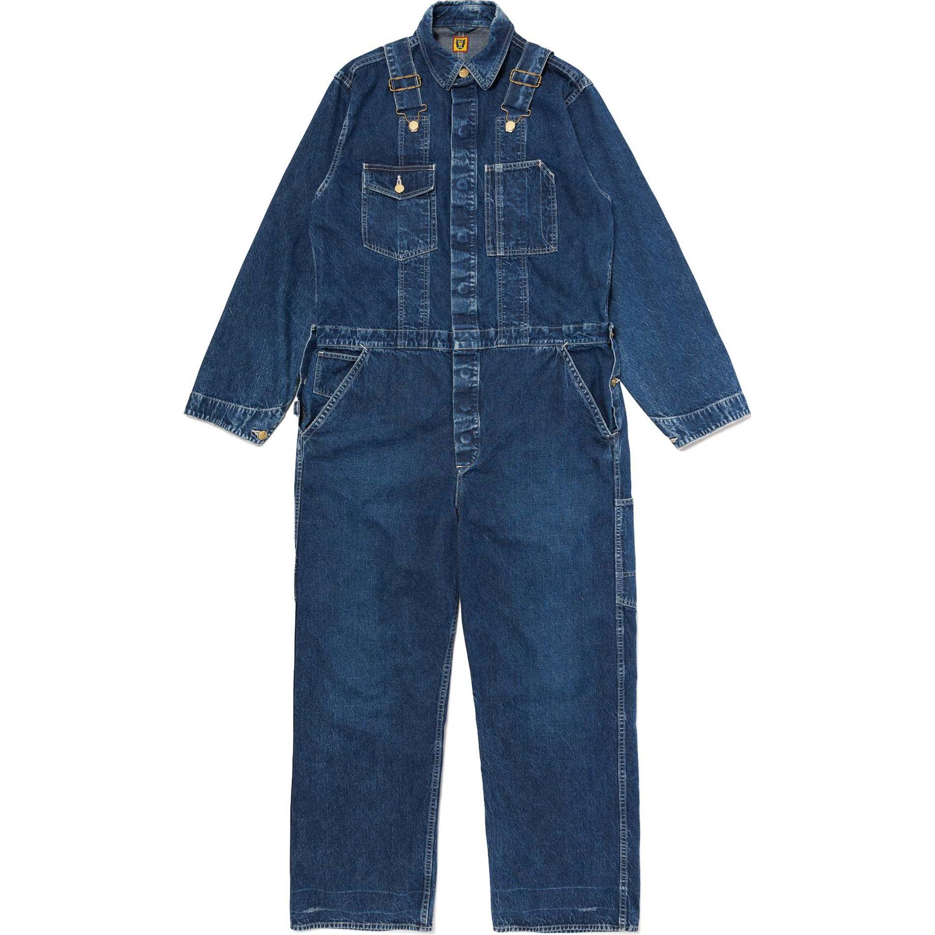 Order HUMAN MADE FW24 男女同款心形刺绣多口袋牛仔连体衣 靛蓝色。 HM28JK003