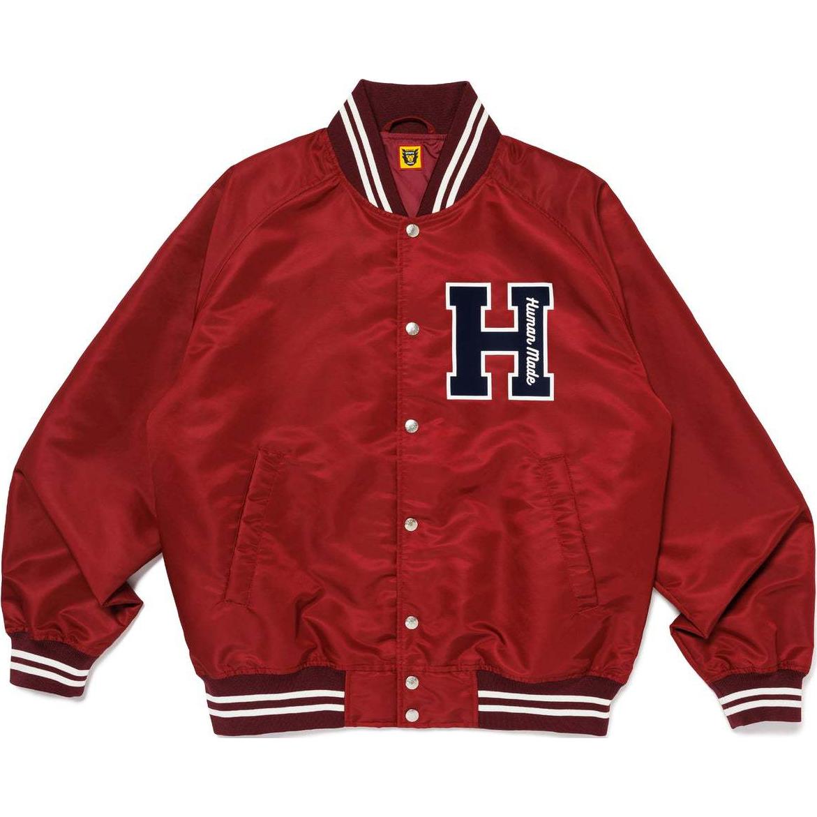 HUMAN MADE FW24 Unisex Jacket with 3D Letter Logo and Snap Button Closure. HM28JK008