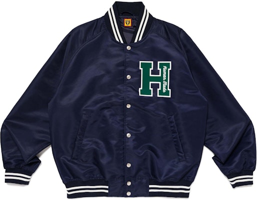 HUMAN MADE FW24 Unisex Jacket with 3D Letter Logo and Snap Button Closure. HM28JK008 Order HUMAN MADE FW24 Unisex Jacket with 3D Letter Logo and Snap Button Closure. HM28JK008