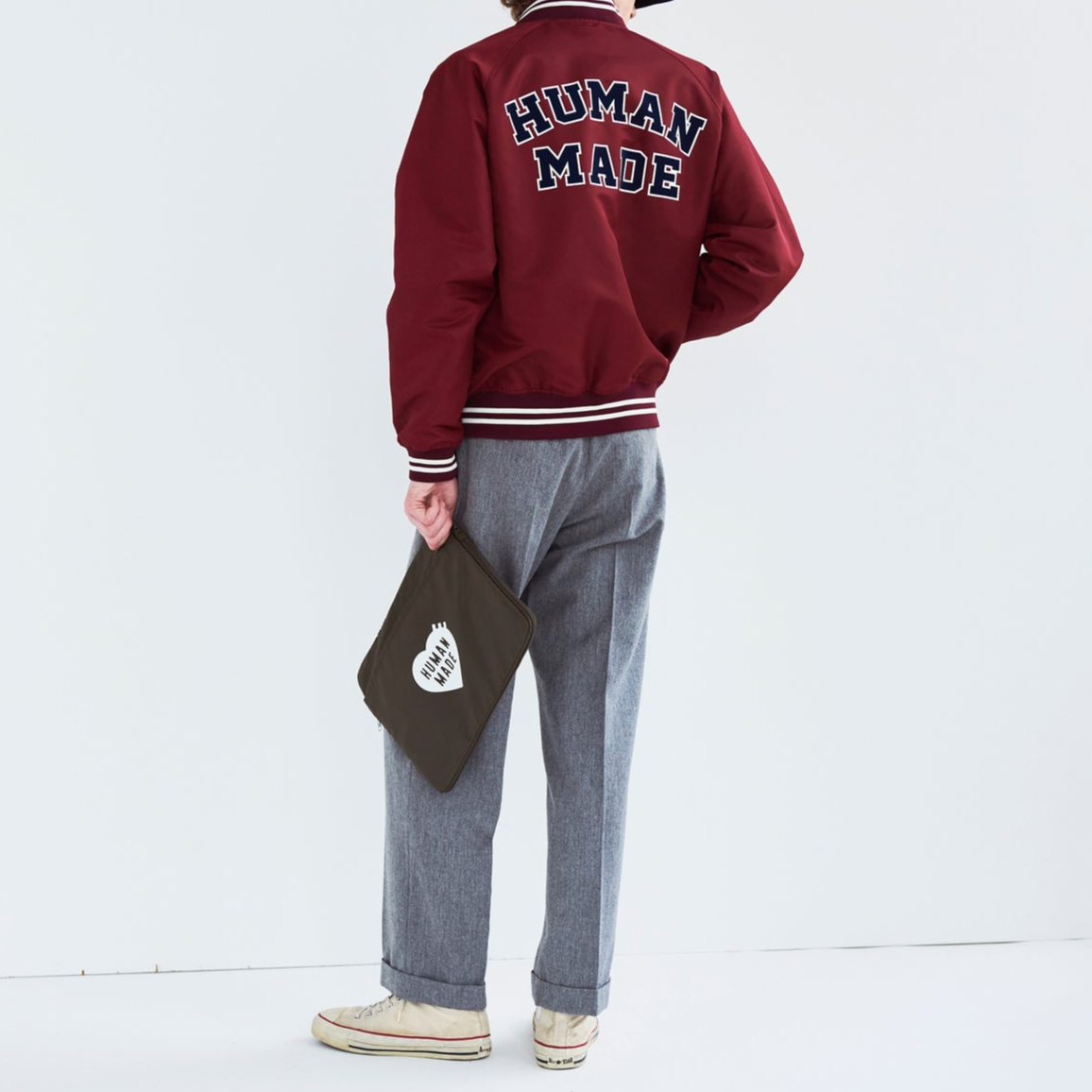 Cheap HUMAN MADE FW24 Unisex Jacket with 3D Letter Logo and Snap Button Closure. HM28JK008