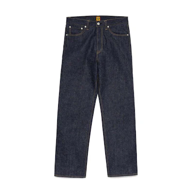 HUMAN MADE FW24 Vintage Heart Logo Denim Jeans Unisex Indigo Blue. HM28PT003