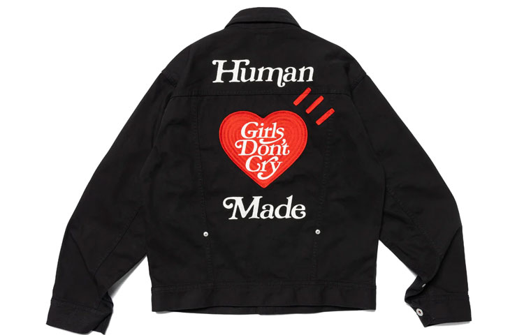 HUMAN MADE Girls Don’t Cry SS23 Collab Black Work Jacket Unisex. XX25JK003