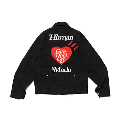 HUMAN MADE Girls Don’t Cry SS23 Collab Black Work Jacket Unisex. XX25JK003