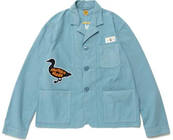 HUMAN MADE Graphic Print Button-Up Jacket Blue - HM25JK018 HUMAN MADE Graphic Print Button-Up Jacket Blue - HM25JK018