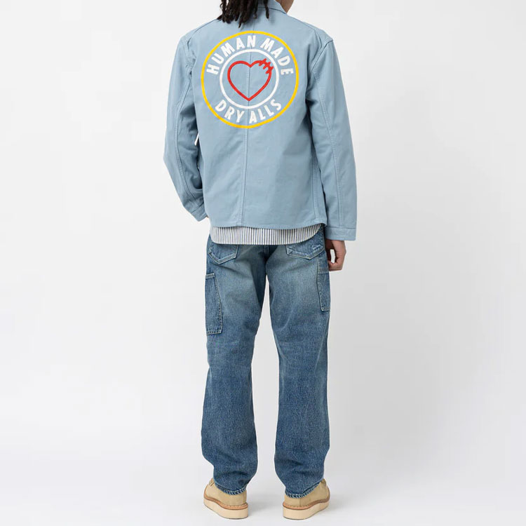 Purchase HUMAN MADE Graphic Print Button-Up Jacket Blue - HM25JK018