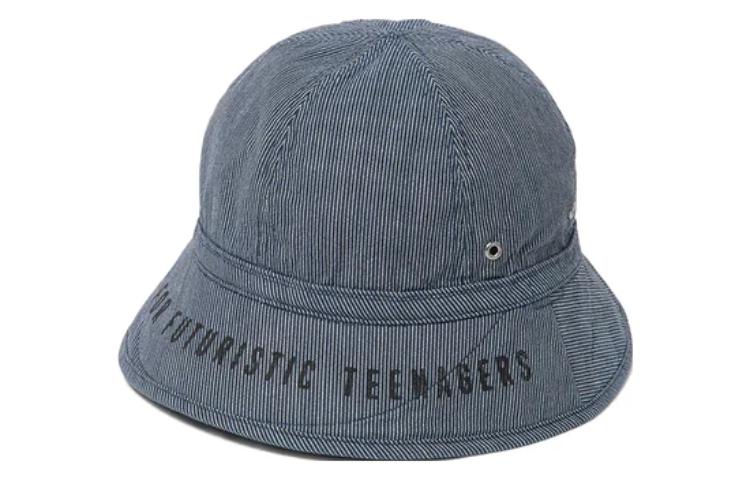 HUMAN MADE Grey Bucket Hat with Letter Accents Unisex Couple Style. HM24GD023