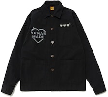 HUMAN MADE Heart Button-Up Long Sleeve Shirt with Logo Print - Unisex. HM25JK029 HUMAN MADE Heart Button-Up Long Sleeve Shirt with Logo Print - Unisex. HM25JK029