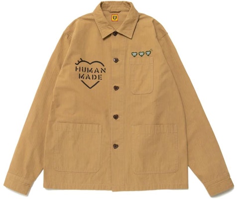 휴먼메이드 하트 로고 프린트 버튼업 긴팔 셔츠 - 유니섹스. HM25JK029 Cheap 휴먼메이드 하트 로고 프린트 버튼업 긴팔 셔츠 - 유니섹스. HM25JK029