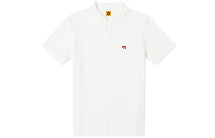 HUMAN MADE Heart Embroidery Polo Shirt Unisex White HM18CS001 White