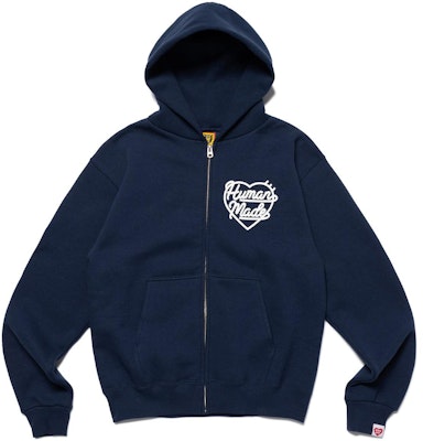 HUMAN MADE Heart Logo Embroidered Zip Hoodie Unisex HM24CS042 Buy HUMAN MADE Heart Logo Embroidered Zip Hoodie Unisex HM24CS042