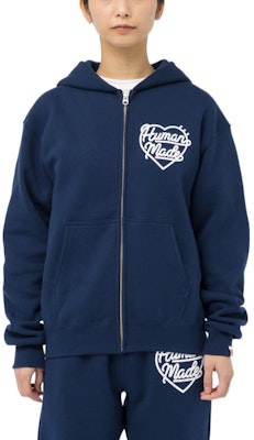 HUMAN MADE Heart Logo Embroidered Zip Hoodie Unisex HM24CS042 Shop HUMAN MADE Heart Logo Embroidered Zip Hoodie Unisex HM24CS042